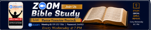 Wednesday Night Zoom Bible Study with Pastor Francine Peacock